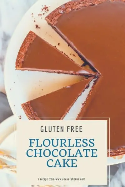Pin Photo for Gluten free chocolate cake with text overlay