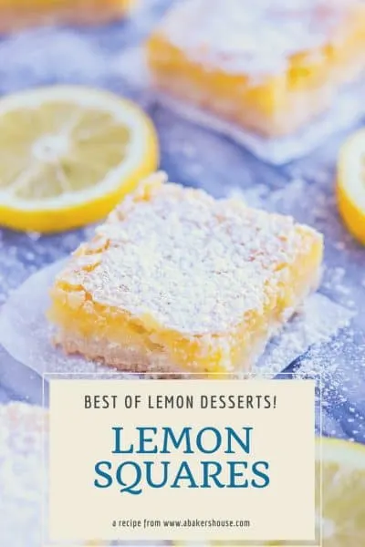 Lemon Bar dessert with powdered sugar topping
