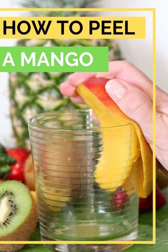 Pinterest image how to peel a mango with ease