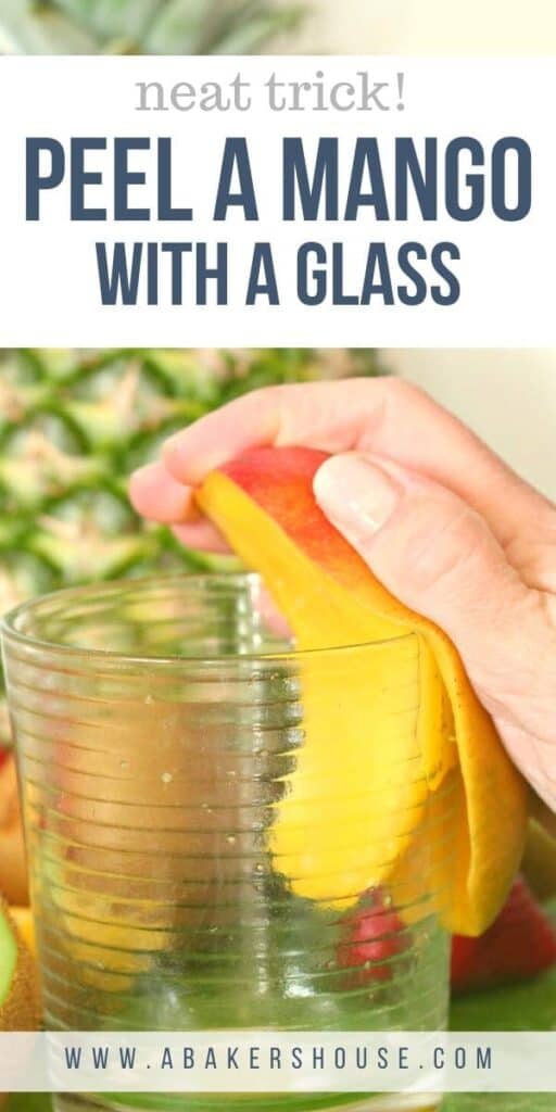 Learn to peel a mango on a glass