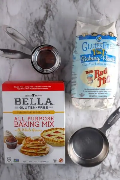 Two brands of Gluten Free Baking Flour Substitutions