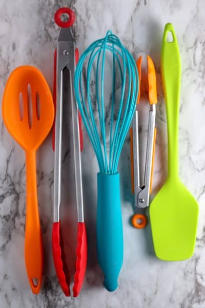 Gluten Free Baking Utensils in bright colors