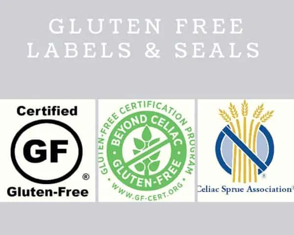three examples of gluten free labels for gluten free baking
