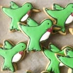 pretty decorated hummingbird cookies