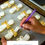 Adding gold luster to graduation cookies