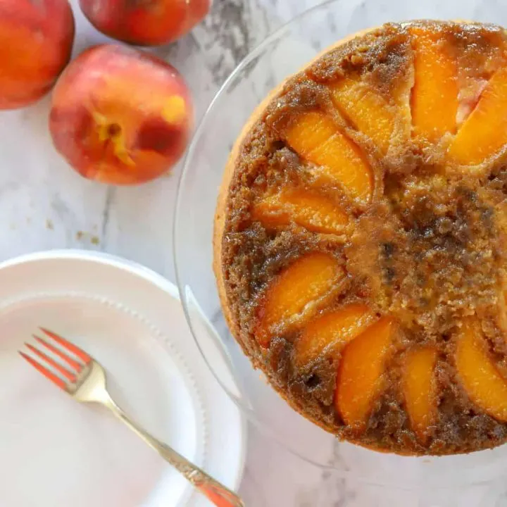 Gluten free upside down peach cake