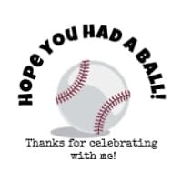baseball party favor image for a label