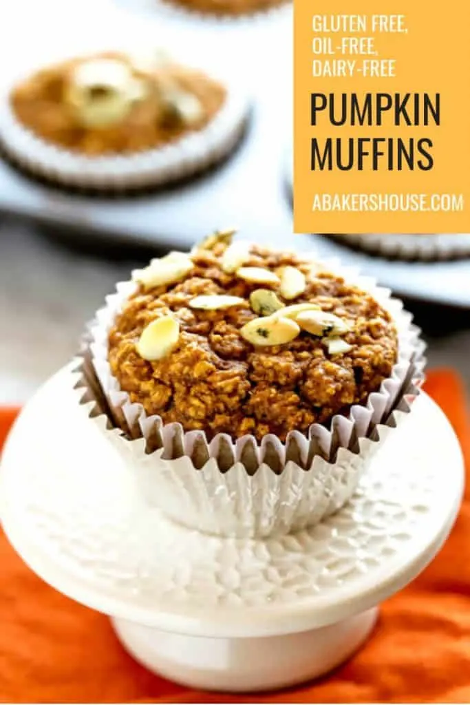 Photo for Pinterest of healthy pumpkin muffins