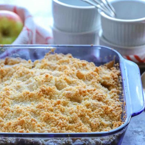 Freshly baked gluten free apple crumble