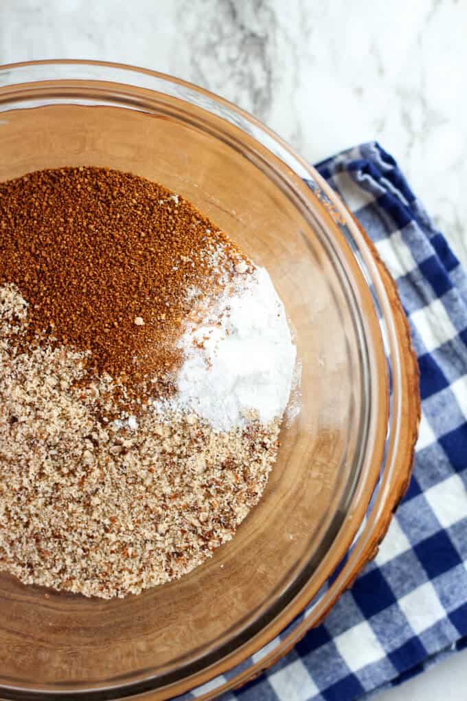 Vegan chocolate biscotti dry ingredients