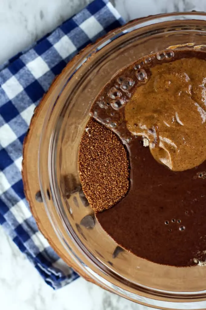 Wet ingredients for vegan chocolate biscotti