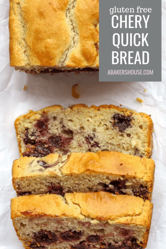 Pinterest Photo for Gluten free cherry quick bread sliced