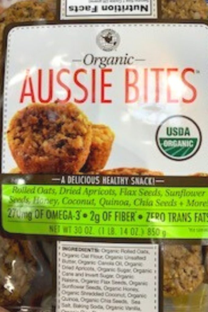 front label of aussie bites package from Costco