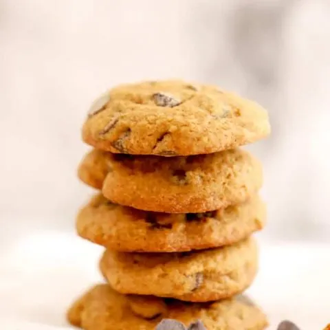 Stack of gluten free pumpkin cookies