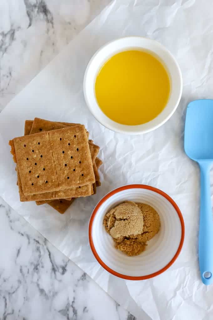Gluten Free graham crackers, melted butter and brown sugar