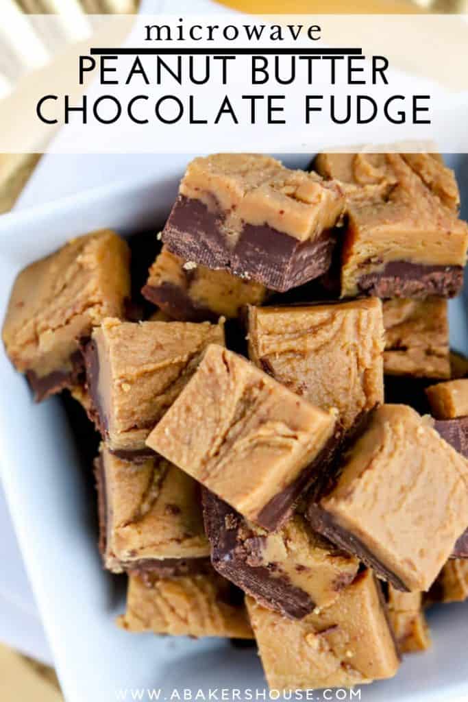 Pinterest image for peanut butter fudge squares
