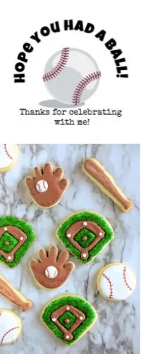 Baseball printable label and cookies for sports party