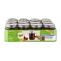Ball Jelly Jars 8 Oz Regular Mouth Bands and Dome Lids 12 / Box, Clear