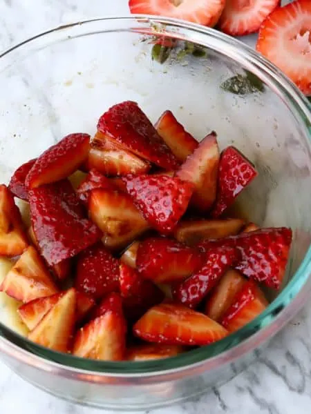 macerated strawberries with coconut sugar