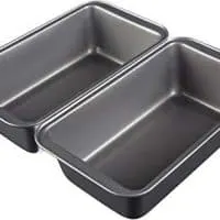 AmazonBasics Nonstick Carbon Steel Bread Pan - 9.5" x 5", 2-Pack