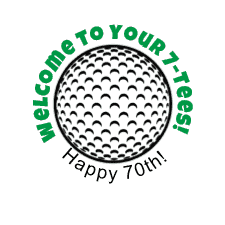 Golf Ball label Happy 70th Birthday