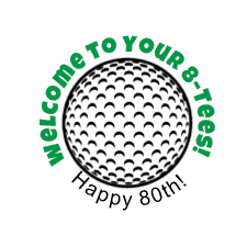 Golf label Happy 80th Birthday