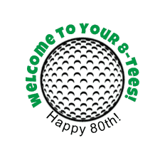 Golf label Happy 80th Birthday