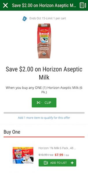Sprouts coupon for two dollas off Horizon Organic milk