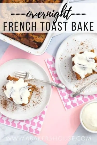 Pinterest image for french toast bake pink napkins