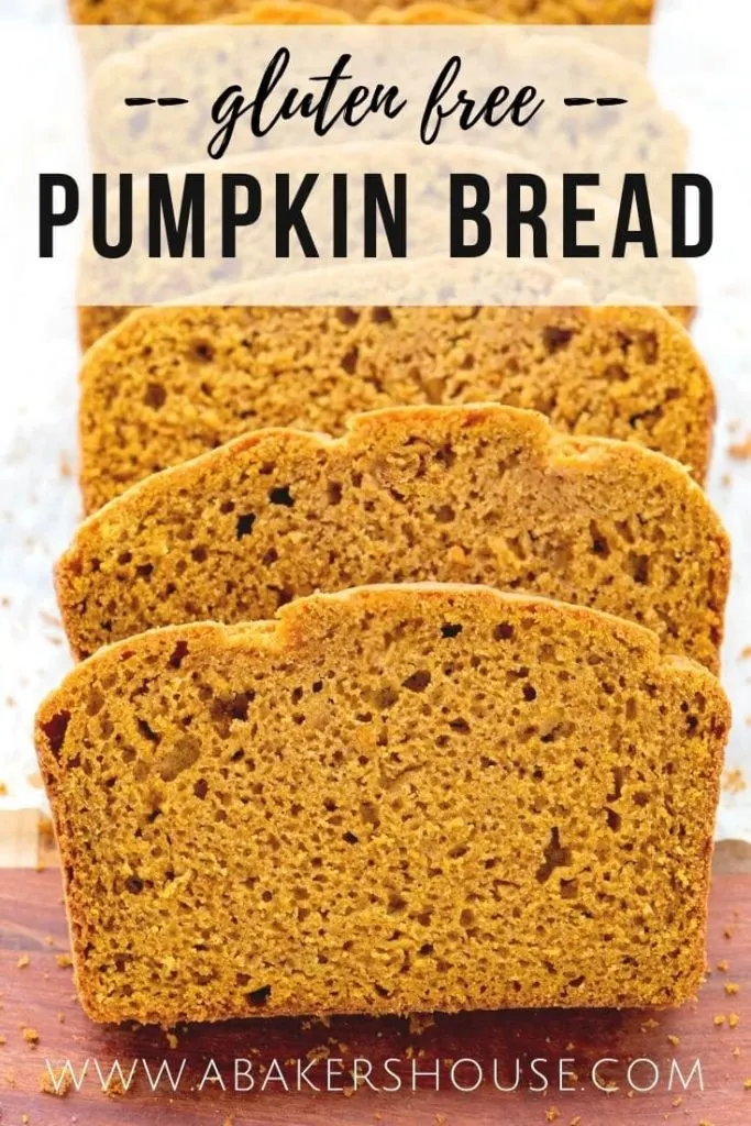 Close up image of slices of gluten free pumpkin bread