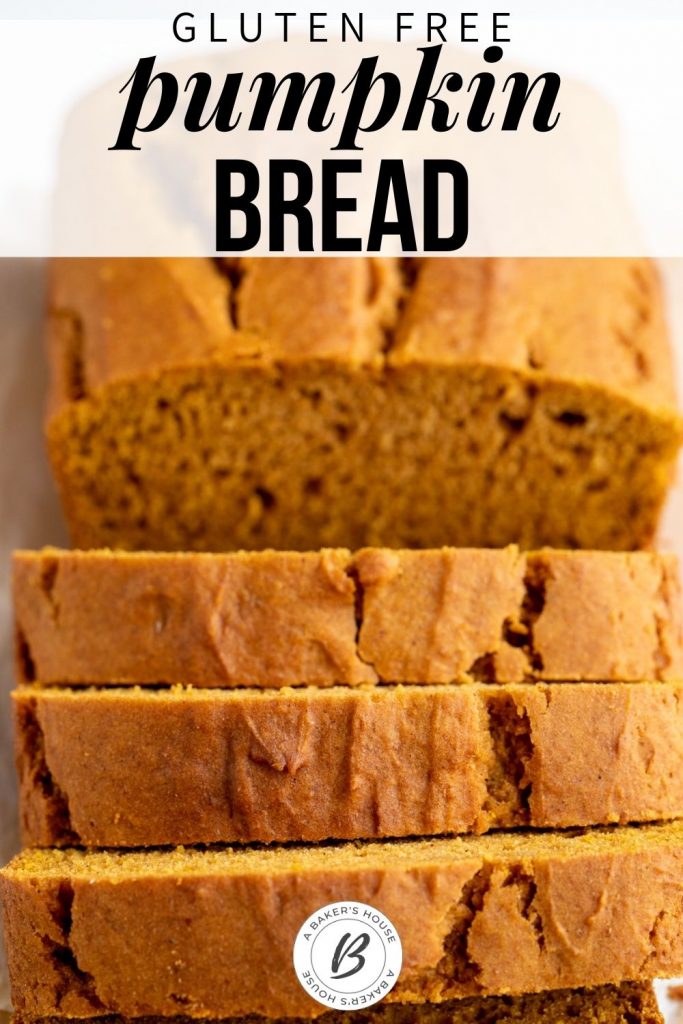 overhead view of sliced pumpkin loaf