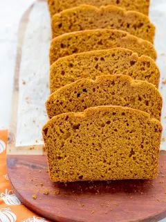 slice of gf pumpkin bread