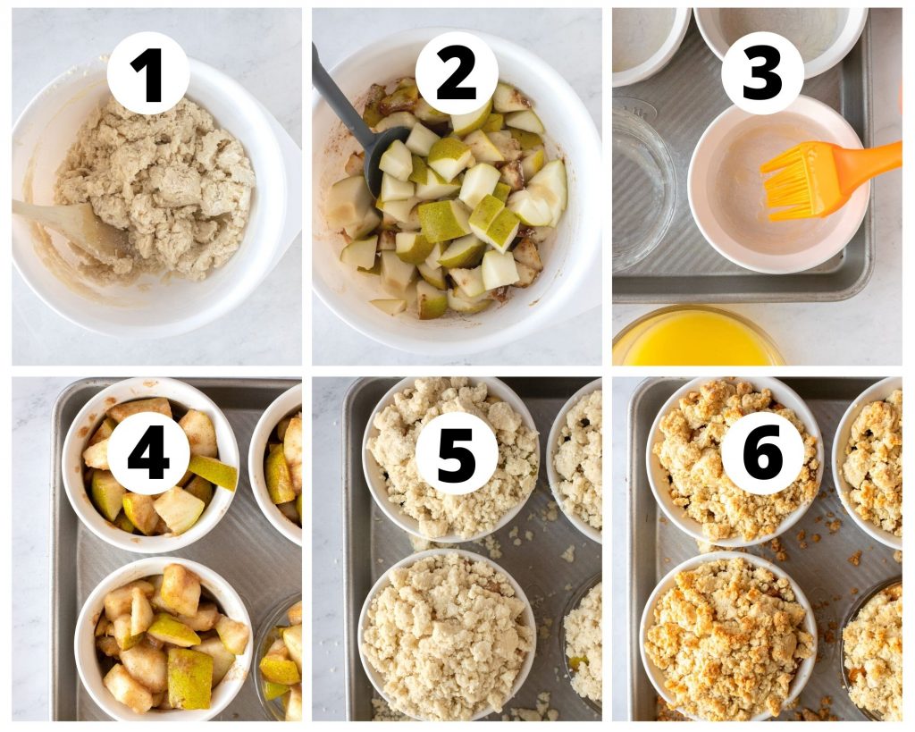 Photo steps for making pear cobbler