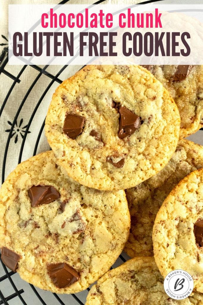 chocolate chunk cookies on round wire cooling rack